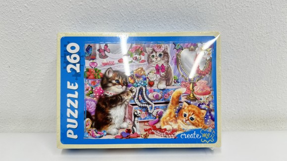 ПАЗЛЫ 260 элементов. ЗАБАВНЫЕ КОТИКИ №7 (Арт.  ПУ-2902)